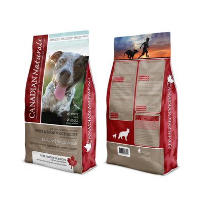 Canadian Naturals Série Valeur Chien Porc & Riz Brun 30LB