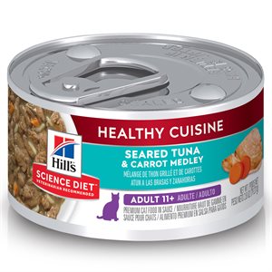 Hill's Science Diet Sénior 11+ Healthy Cuisine Chat Mélange de Thon Grillé Carottes 24 / 2.8 oz