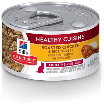 Hill's Science Diet Healthy Cuisine Chat Mélange de Poulet Rôti & Riz 24 / 2.8 oz