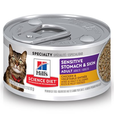 Hill's Science Diet Sensitive Stomach & Skin Cat Chicken Entrée 24 / 2.9oz