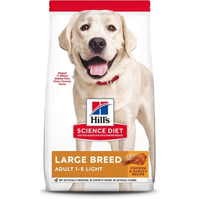 Hill's Science Diet Light Dog Large Breed with Chicken Meal & Barley 30LB