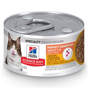 Hill's Science Diet Santé Digestive Chat Ragoût de Poulet Légumes & Riz 24 / 2.9 oz