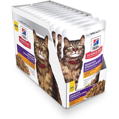 Hill's Science Diet Sensitive Stomach & Skin Cat Chicken & Beef 24 / 2.8oz