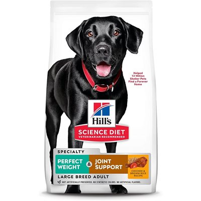 Hill's Science Diet Perfect Weight & Joint Support Dog Large Breed Chicken 25LB