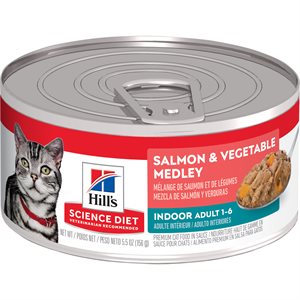 Hill's Science Diet Chat Adulte d'Intérieur Mélange de Saumon & Légumes 24 / 5.5oz