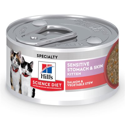 Hill's Science Diet Kitten Sensitive Stomach & Skin Salmon & Vegetable Stew 24 / 2.9oz