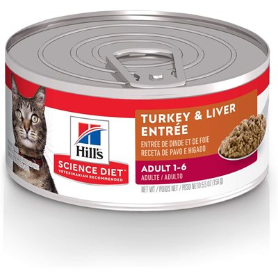 Hill's Science Diet Adulte Chat Entrée de Dinde & Foie 24 / 5.5 oz