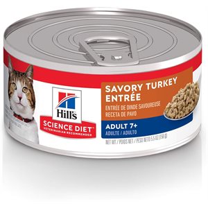 Hill's Science Diet Sénior 7+ Chat Entrée de Dinde 24 / 5.5 oz