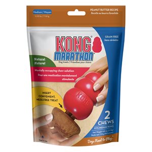 KONG Marathon Dog Treat 2-Pack Peanut Butter Medium