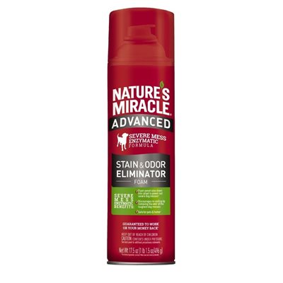 Spectrum Nature's Miracle Aérosol Moussant Tâches & Odeurs Avancé pour Chiens 17.5oz