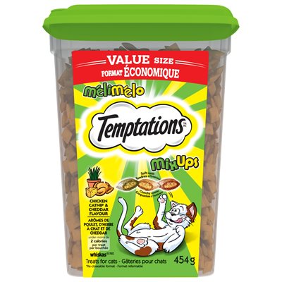 Temptations Gâteries pour Chats MéliMélo Herbe à Chats, Poulet & Fromage 454g