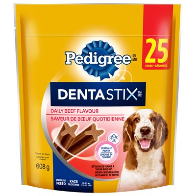 Pedigree DentaStix Beef Flavor Medium 25 Count 608g