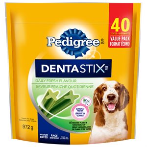 Pedigree DentaStix Saveur Frais Moyen 972g Paquet de 40