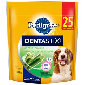 Pedigree DentaStix Saveur Frais Moyen 608g Paquet de 25