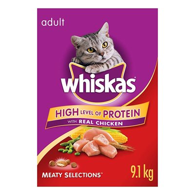 Whiskas Chat Adulte Sélections de Viande avec Poulet 9.1KG