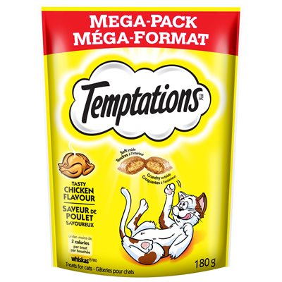 Temptations Gâteries pour Chats Saveur de Poulet Savoureux 180g