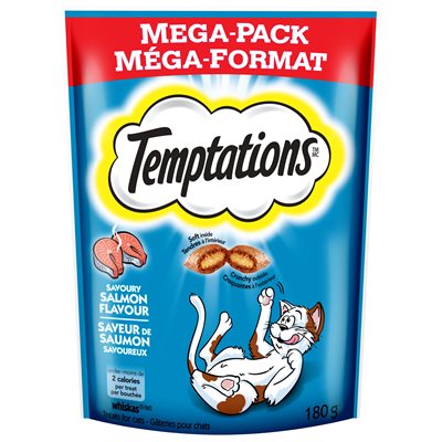 Temptations Gâteries pour Chats Saveur de Saumon Savoureux 180g