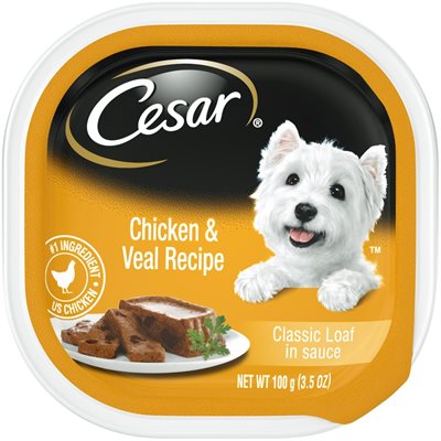 Cesar Chien Adulte Pain Classique en Sauce Poulet & Veau 24 / 100g