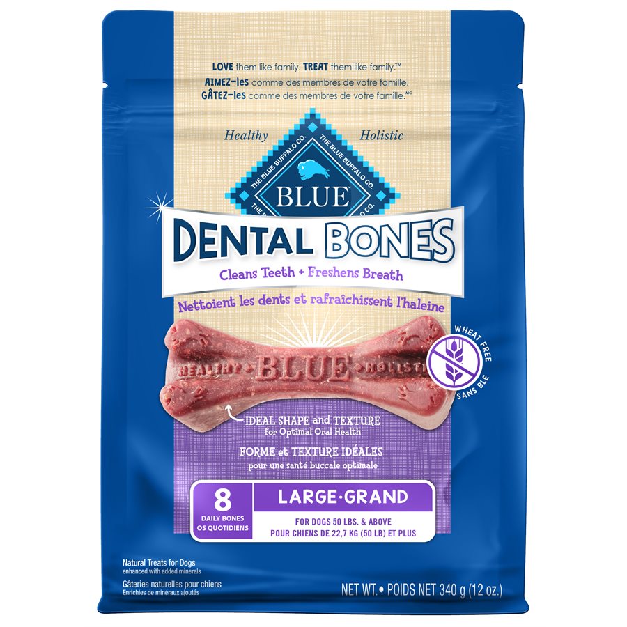 Blue Buffalo Dental Bones Dog Treats Large Size 12oz