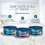 Blue Buffalo « Tastefuls » Saumon, Poulet, Poisson / Thon Pâté 12 / 3oz Emballage Varié