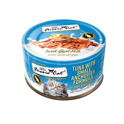 Fussie Cat Conserves pour Chats Thon & Petits Anchois au Lait de Chèvre 24 / 2.47oz